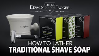 How to Lather Traditional Edwin Jagger Shave Soap  Stray Whisker TV [upl. by Anders789]