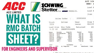 Important points to check on RMC Batch Report  For all engineer and supervisor [upl. by Eentihw650]