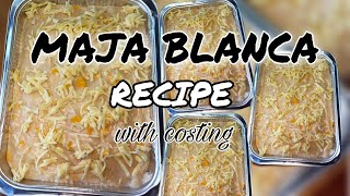 MAJA BLANCA RECIPE with COSTING  MAIS KREMDENSADA  DIYangs Vlog [upl. by Telfer]