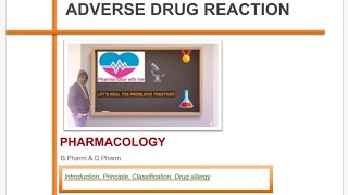 ADVERSE DRUG REACTION Basic Terminology and Explanation Hindi By pharmatutor wth me [upl. by Erminia]