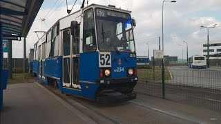 Poland Kraków tram 52 ride from PR Czerwone Maki to Rondo Kocmyrzowskie [upl. by Divd423]