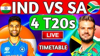 India VS Southafrica T20 Series Schedule  Fixtures Venues and Timings  India VS Southafrica [upl. by Peddada]