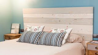 Crear un cabecero de cama con tablas de madera de pino  Decogarden [upl. by Lawrence408]