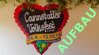 AUFBAU Cannstatter WasenVolksfest Stuttgarterste Eindrücke von Europas zweitgrößtem Volksfest [upl. by Reteip]