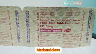 Folvite tablet folic acid tablet 5mg uses side effects complete info [upl. by Zenia]