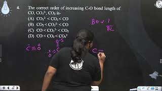 The correct order of increasing CO bond length of CO CO32 CO2 is [upl. by Hermie]