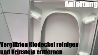 Vergilbten Klodeckel mit WC Reiniger Breff Power reinigen und den Urinstein entfernen Anleitung [upl. by Ecirtram]