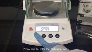 OHAUS PR Series  How to perform Span Calibration EN [upl. by Culliton]