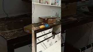 acrylic modular kitchen installation work in progress with tandom drawer [upl. by Combe32]