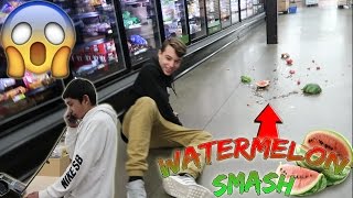 DOING YOUR DARES IN WALMART 6 WATERMELON SMASH [upl. by Osicran]