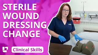 Sterile Wound Dressing Change  Clinical Nursing Skills  LevelUpRN [upl. by Llenra]