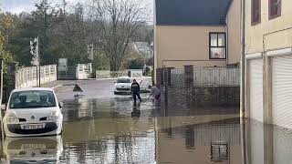 A Coutances une rue inondée après le passage de la tempête Ciaran [upl. by Marucci]