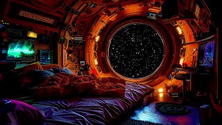 Orbiting the Stars  Deep Space Retreat with White Noise  Cozy SciFi Ambience for 3 Hours [upl. by Ricker]