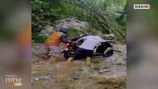 Landslides cut off North Sikkim  Swollen Teesta leaves hundreds homeless  Latest News  News9 [upl. by Aihsekyw]