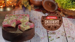 Strawberry Fudge Britannia Dessert Carnival Best Christmas Fudge Tasty Recipe स्ट्रॉबेरी फ़ज बर्फी [upl. by Jennilee]