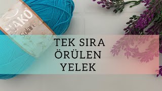 YAZLIK EN KOLAY AJURLU CROP YELEK MODELİ  TEK SIRA ÖRÜLEN ÖRNEK [upl. by Ecerahs460]