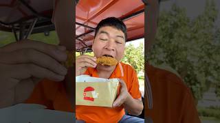 shorts Eating fried chicken mukbang asmr [upl. by Rhiana]