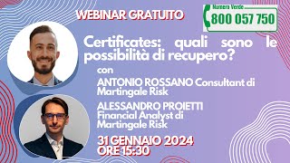 Webinar  Certificates quali sono le possibilità di recupero [upl. by Nertie]