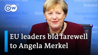 Angela Merkel receives fond farewell at final EU summit  DW News [upl. by Ortensia261]