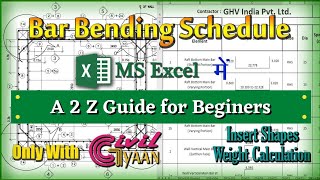 How to Prepare Bar Bending Schedule BBS in Excel  How to Make Bar Bending Schedule in Excel [upl. by Ativel]