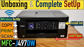 Brother MFCJ497DW SetUp Unboxing Wireless SetUp Windows 10 Copy Wireless Print amp Scan Review [upl. by Leeland100]