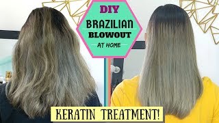 HOW TO KERATIN TREATMENT At Home  DIY Brazilian Blowout  Lolly Isabel [upl. by Libyc273]