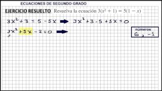 ECUACIONES DE SEGUNDO GRADO Ecuación Cuadrática  Ejercicio Resuelto [upl. by Millur]