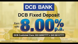 Get high Fixed Deposit interest rate with DCB Bank Book online FD now [upl. by Acinimod884]