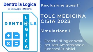 TOLC Medicina Quesiti Simulazione CISIA 2023  allenamento 1 [upl. by Kylah382]