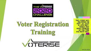 Utah Voter Registration Training with VOTERISE [upl. by Irisa48]