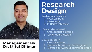 Classification of Research design 3 types Exploratory Descriptive casual research [upl. by Durston]