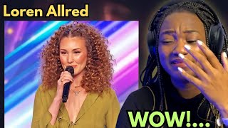 First time HEARING Loren Allred ON BGT REACTION [upl. by Ettelliw]