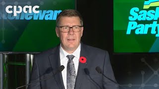 Saskatchewan election Scott Moe delivers victory speech – October 29 2024 [upl. by Anelrats]