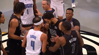 Ben Simmons gets into it with Suggs and Black after fighting for the ball [upl. by Eahsel]