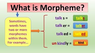 What is Morpheme Morpheme as a word Words having two or more morphemes L4 morpheme [upl. by Rorry923]