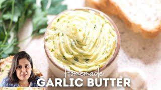 GARLIC BUTTER needs just 3 ingredients butter is flavored with minced garlic and parsley [upl. by Ehtnax]