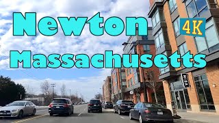 Driving through Newton Massachusetts 4K [upl. by Cayser]