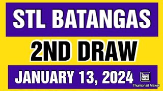 STL BATANGAS RESULT TODAY 2ND DRAW JANUARY 13 2024 4PM stlbatangasresulttoday [upl. by Childers]