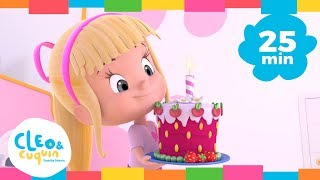 Cumpleaños Feliz y más canciones infantiles con Cleo y Cuquin  Familia Telerin [upl. by Edbert485]