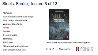 Steels allotriomorphic amp idiomorphic ferrite Lecture 6 of 12 [upl. by Etnuahs]