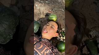 Survival Skills single mom with watermelon skills in forest survival outdoors skills cooking [upl. by Ogram]