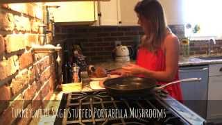 Turkey and Sage Stuffed Portabella Mushroom Recipe  Carolina B [upl. by Enidlareg]