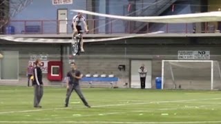 Duo creates humanpowered helicopter [upl. by Enimisaj]