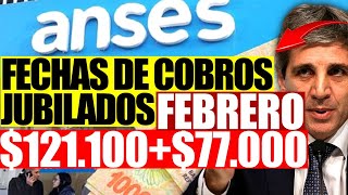 💸Febrero❗ Bono de 💲121100 para Jubilados Fechas de Cobros y Nueva Modificación de Pagos ANSES [upl. by Erika532]