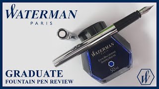 Waterman Graduate  Allure Fountain Pen Review  Paris  Serenity Blue Ink  French Pen [upl. by Rayford]