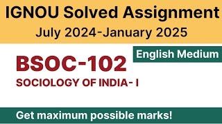 IGNOU BSOC 102 Solved Assignment 202425 PDF Download  English Medium  Vidyamojo [upl. by Wun249]