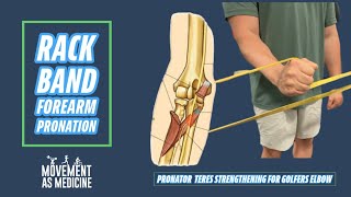 Rack Band Forearm Pronation Pronator Teres Strengthening for Golfers Elbow [upl. by Leinnad]