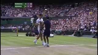 Djokovic wins great early point  Wimbledon 2014 [upl. by Yadsendew]