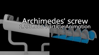 HD Particle fluid simulation  Archimedes Screw blender 23 [upl. by Neu]