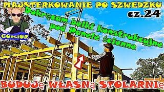 BUDUJĘ WŁASNĄ STOLARNIĘ  cz24 Dokręcam belki konstrukcyjne pod panele ścienne  Na wesoło [upl. by Nessi]